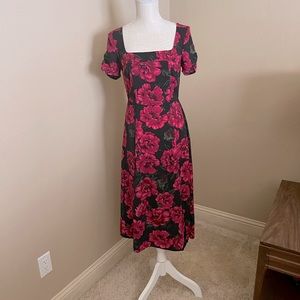 Leith floral midi dress